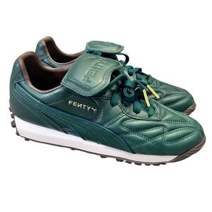 Puma Fenty x Rihanna Green Quilted Leather‎ Soccer Cleats Sneakers Womens 9